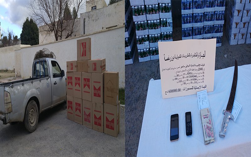 بالصور..الدرك يحبط محاولات لتهريب سجائر أجنبية وخمور في الوادي وتبسة