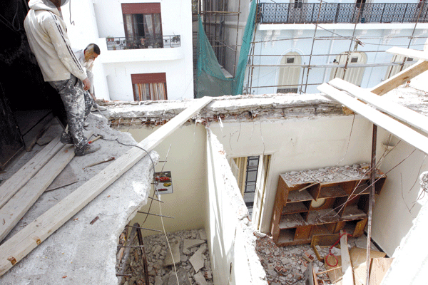 انهيار سقف منزل كولونيالي في سيبوس بعنابة