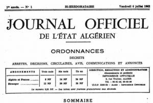 6 جويلية 1962: صدور أول  عدد  للجريدة الرسمية للدولة الجزائرية