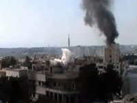 قلعة بشار الأسد تحترق