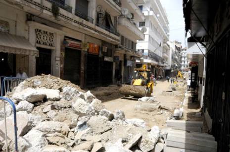 Les commerçants rouvriront à partir de demain                                    Travaux de revêtement de la rue Meissonier (Sidi M'Hamed)