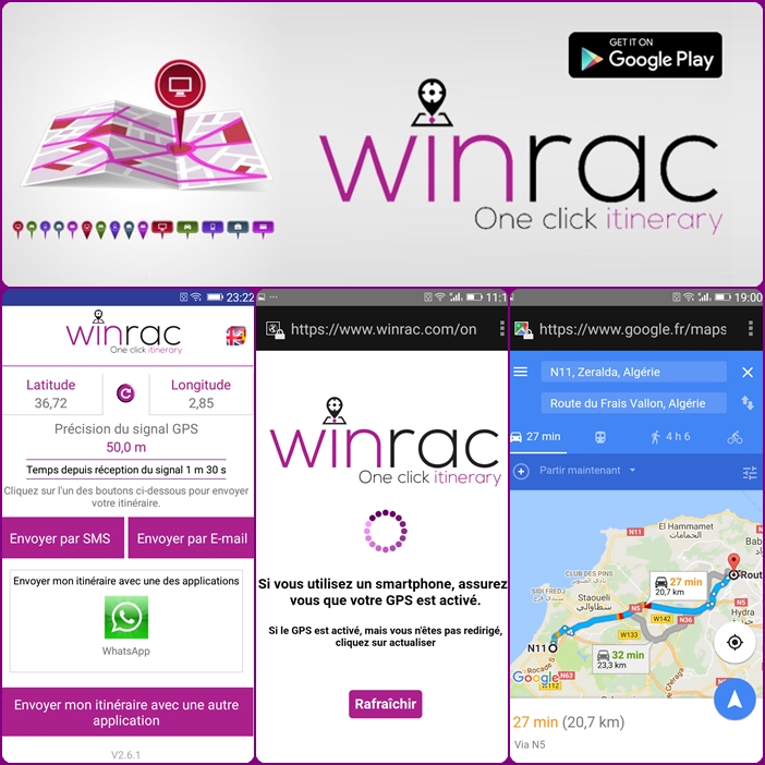 Winrac-itinéraire GPS, une application algérienne pour une utilisation mondiale