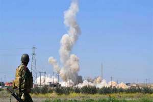 4 انتحاريين يهاجمون معسكرا أمريكيا جنوبي أربيل