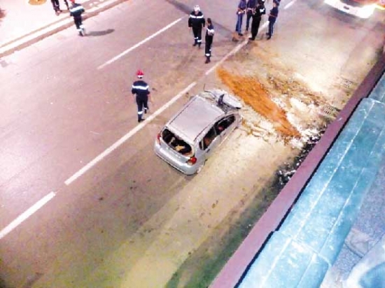 إصابة شخصين بجروح خطيرة إثر انحراف سيارة بجسر تافورة بالعاصمة