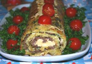 Roulé de pommes de terre à la viande hachée