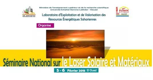 Séminaire National sur le Laser Solaire et Matériaux