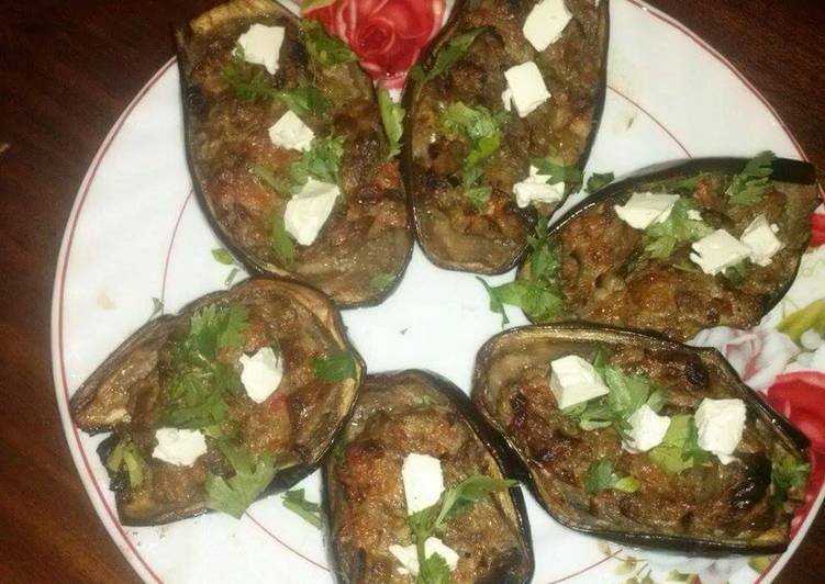 باذنجان محشي بالخضر و صحي