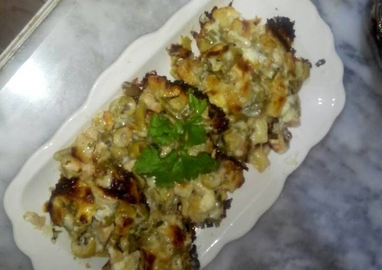 غراتان البطاطا واللوبيا الخضراء