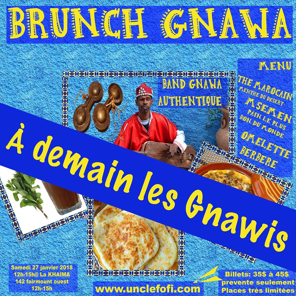 Brunch Gnawa- Menu berbere et Gnawa Live