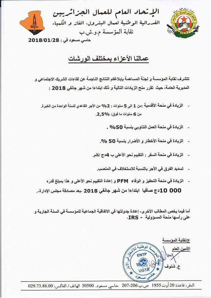 Sonatrach accorde des augmentations vertigineuses aux employés de l’une de ses filiales