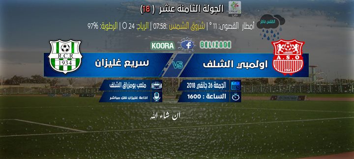 أولمبي الشلف سريع غليزان