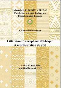Colloque International – Littérature francophone africaine