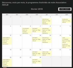 Programme d'activités Février 2018