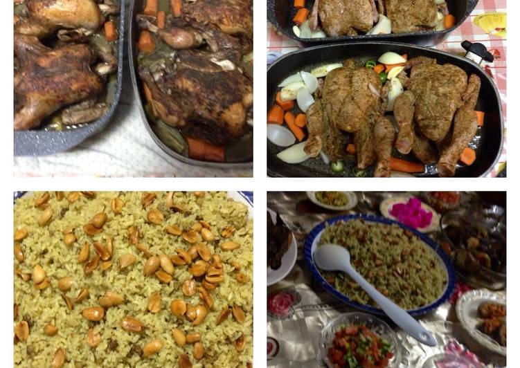 دجاج مشوي مع الارز بشهي