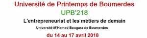 Université de Printemps à Boumerdès UPB 2018
