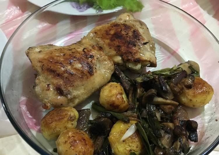 دجاج مع حمسة المشروم