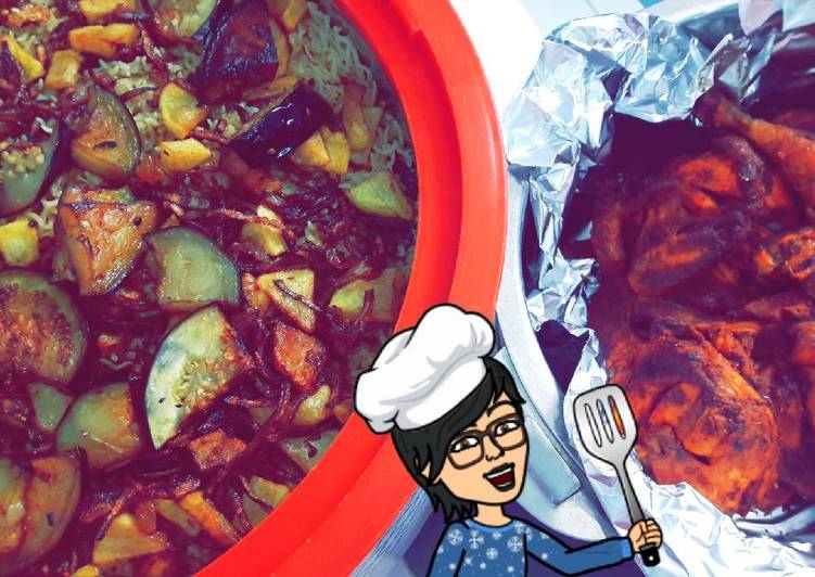 دجاج مشوي في الفرن مع رز مدخن