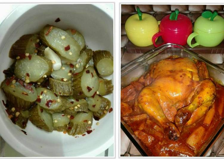 دجاج محمر مع مخلل خيار #اكلات_للعشاء