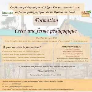 Formation   Créer une ferme pédagogique