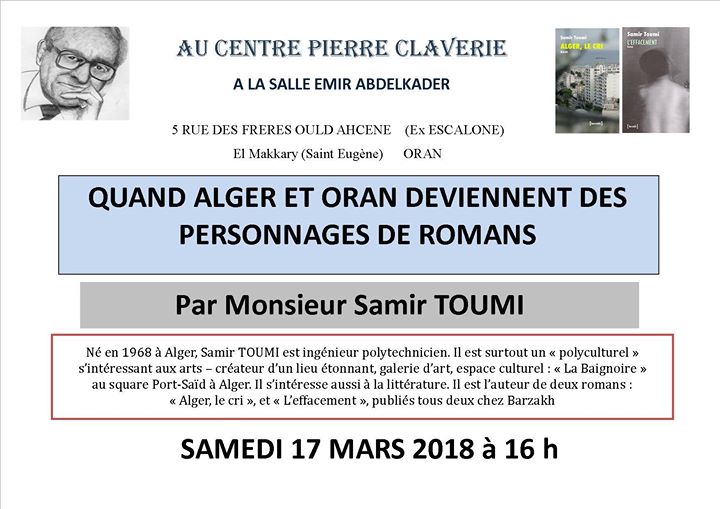 QUAND ALGER ET ORAN DEVIENNENT DES PERSONNAGES DE ROMANS