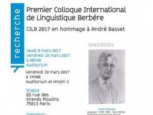 Colloque international de linguistique berbère Les 9 et 10 mars 2017 à Paris (Inalco)