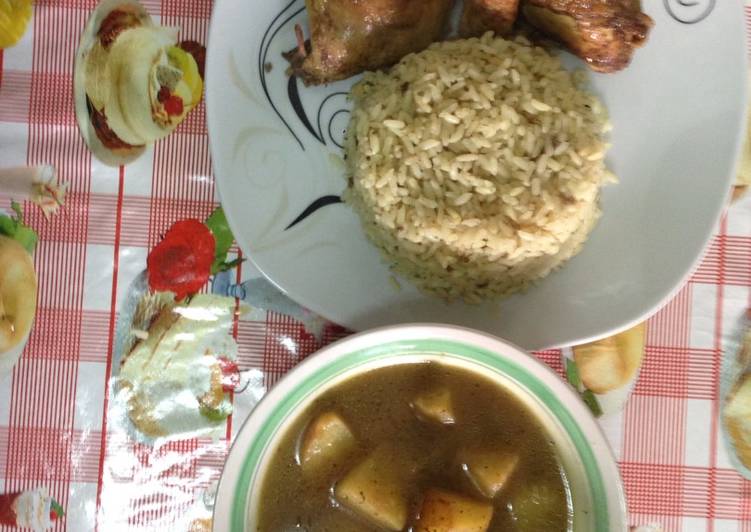 يخني بطاطا مع الدجاج والارز