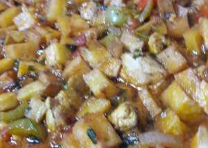 دجاج بالخضار