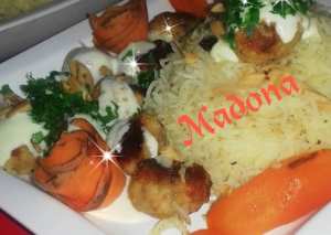 كرات  كفته الدجاج  بالمايونيز مع  الارز 🍛🍗🍛🍗