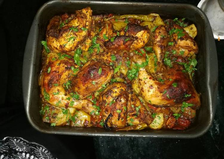 دجاج مشوي مع البطاطس