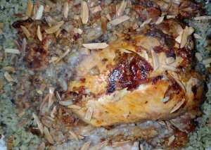 دجاج محشي مع ارز باللحم المفروم