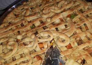 فطيرة الخضار مع صدر دجاج