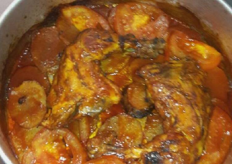 صينية دجاج بالبطاطا بدون فرن