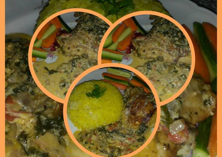 فراخ بالسبانخ والوايت صوص