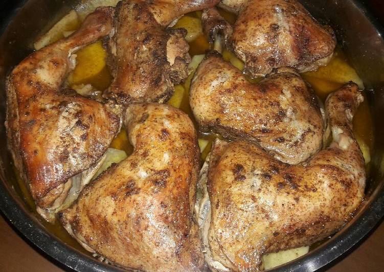 افخاد الدجاج بلليمون وزيت الزيتون