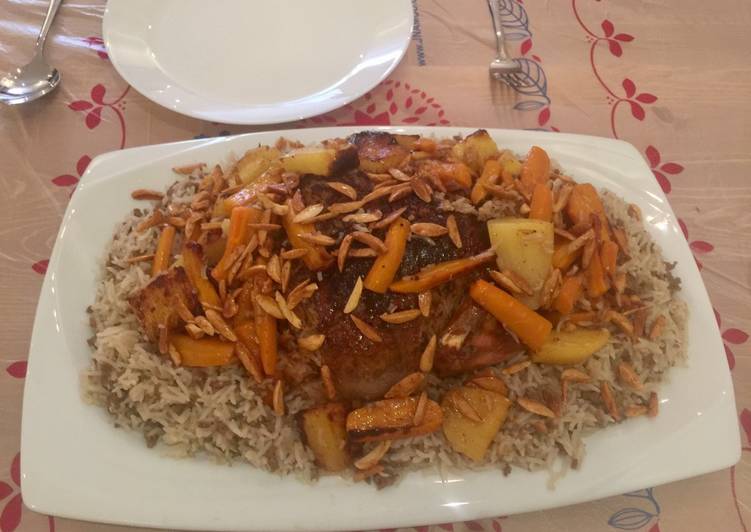 الدجاج المحشي بالأرز