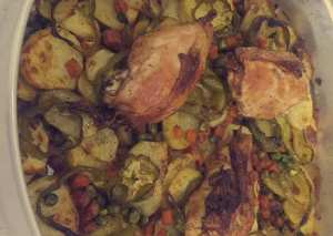 صينية دجاج بالخضار لذيذة وسريعة التحضير