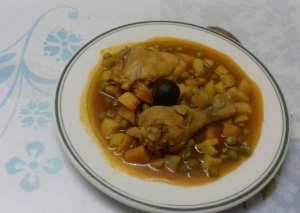 دجاج مع الخضروات