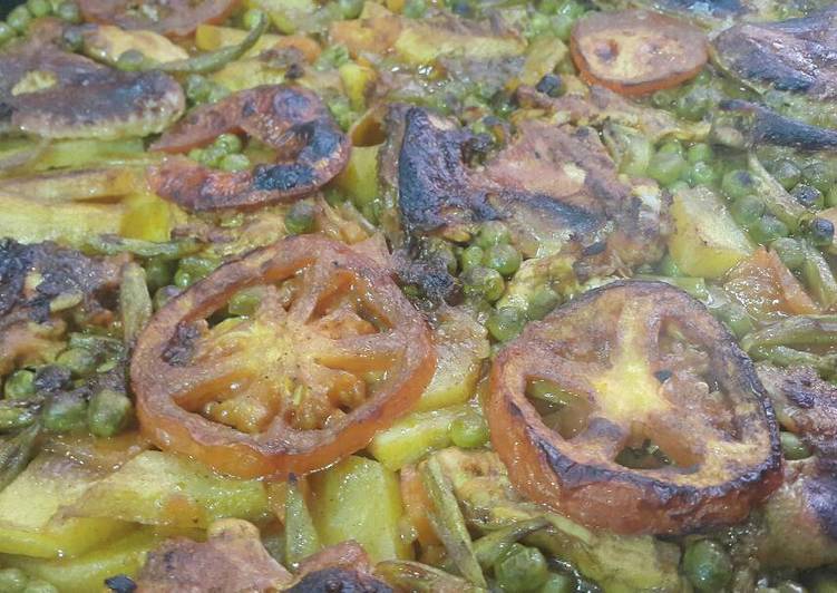 صينية بطاطس بالدجاج والخضار 🌿🍜