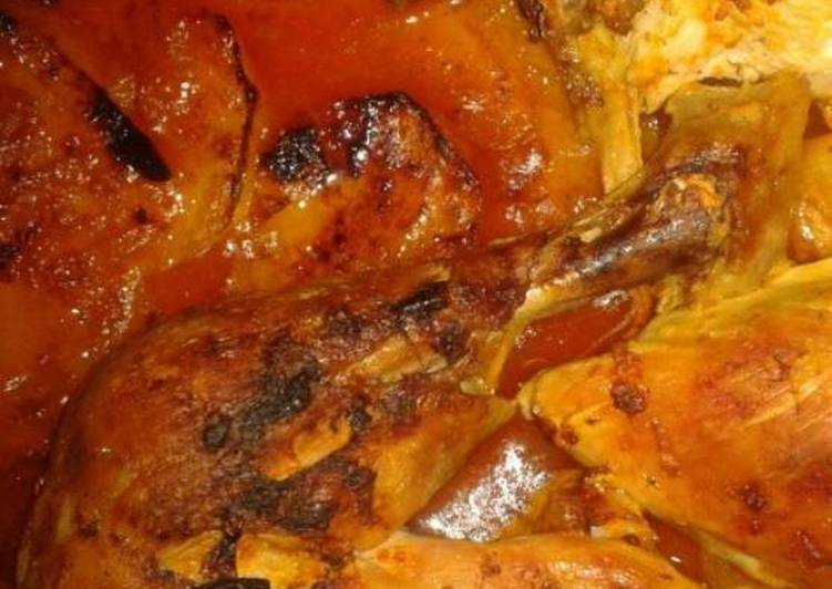 صينية بطاطس بالطماطم والدجاج#موسم_الطماطم