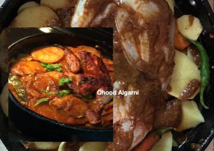 دجاج وخضار بالفرن