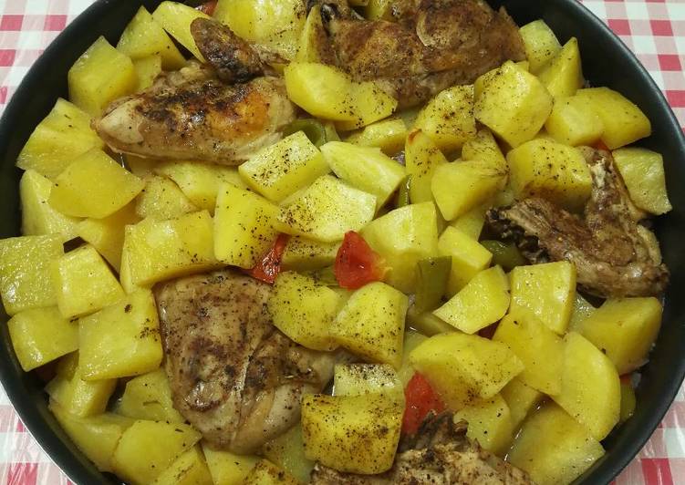 صينية دجاج وبطاطا