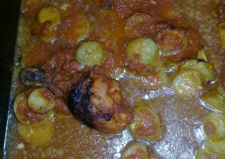 صينية كوسة بالفراخ في الفرن😍