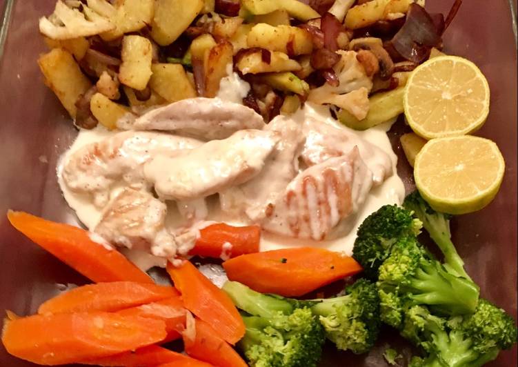 صدر دجاج بالكريمه