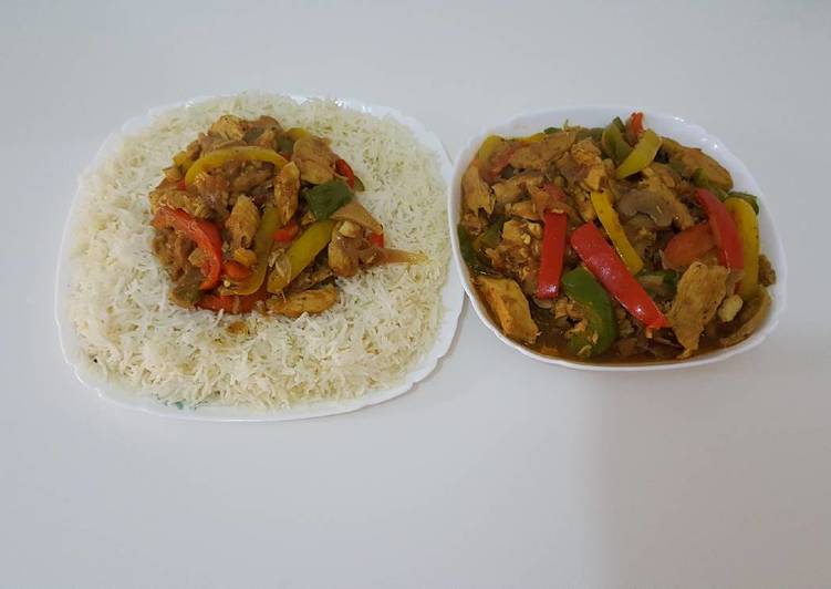 فاهيتا الدجاج ورز ابيض