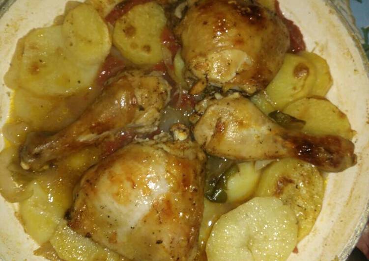 صينية بطاطس بالدجاج #نجم_العزايم