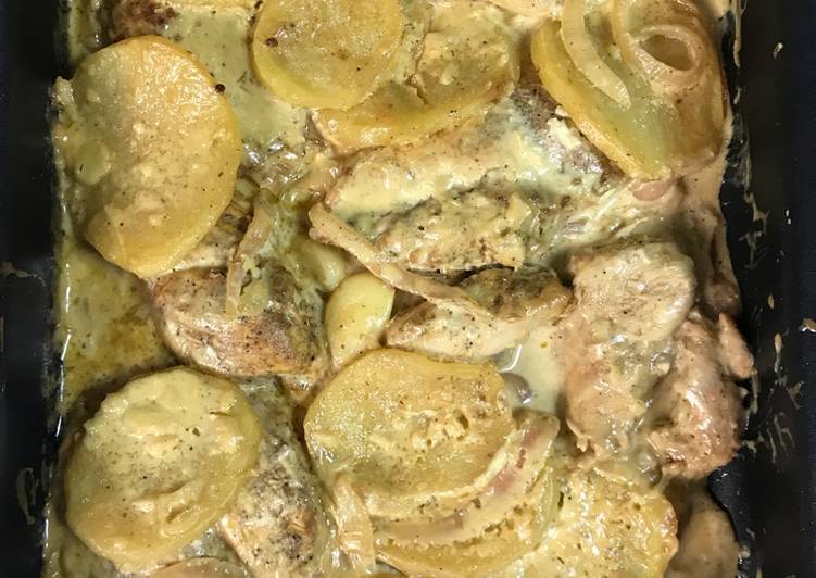 دجاج بصوص الليمون والثوم الكريمي