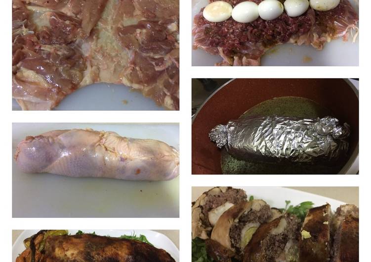 دجاج محشي على شكل رول