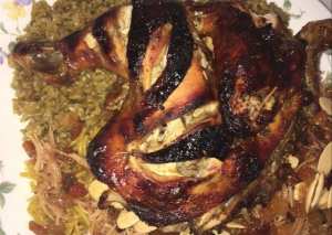 دجاج مشوي بالفرن مع الفريكه