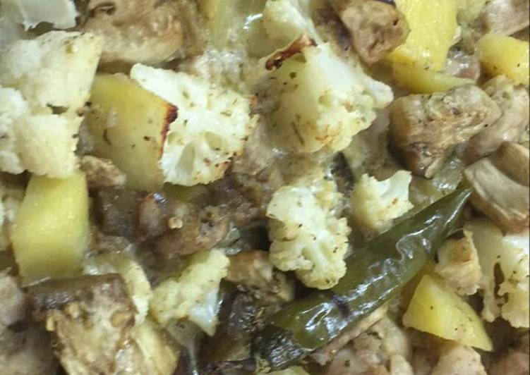 صينيه الخضار والدجاج بالكريمه