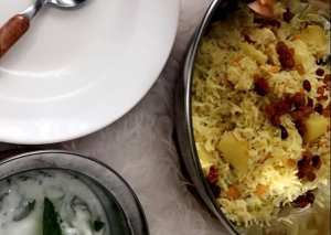 رز مع دجاج وبطاطا